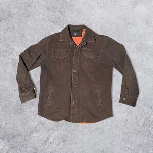 J. Crew Brown Shirt Jacket with Orange Lining